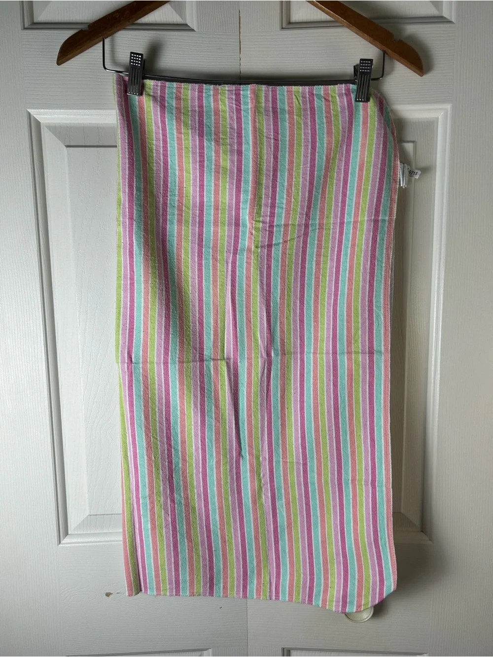 Garanimals Pink Aqua Blue Stripes Baby Receiving Blanket Flannel Green White